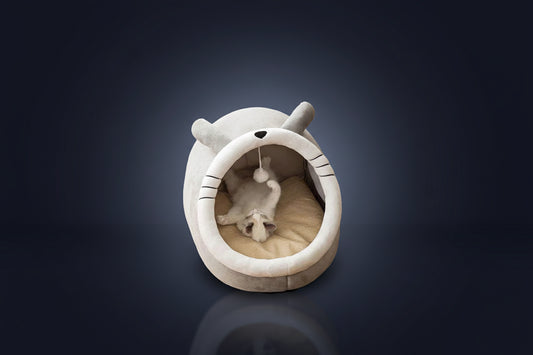 Foldable and Washable Cocoon Bed for Cats